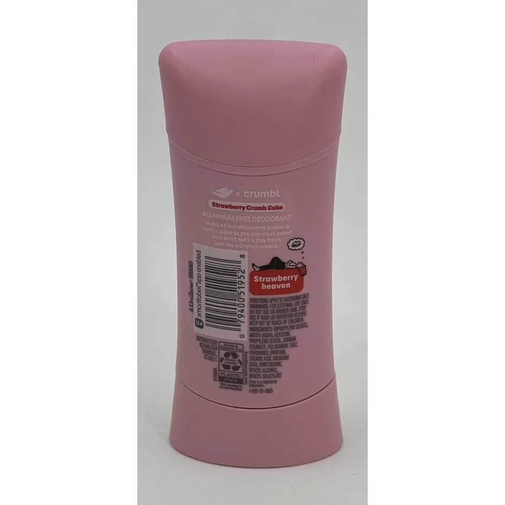 Dove X Crumbl Strawberry Crumb Cake Cookie Deodorant Stick 2.6 oz. New